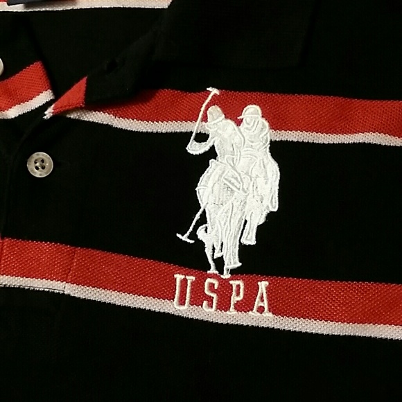 US Polo Assn. Red whit and blue polo, boys 14/16 - Picture 2 of 4